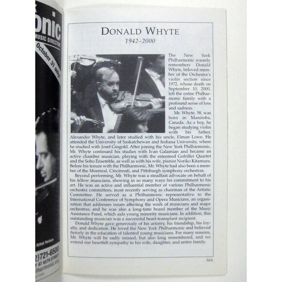 New York City Philharmonic Stagebill 2000 Lincoln Center Mendelssohn Celebration - Picture 8 of 9